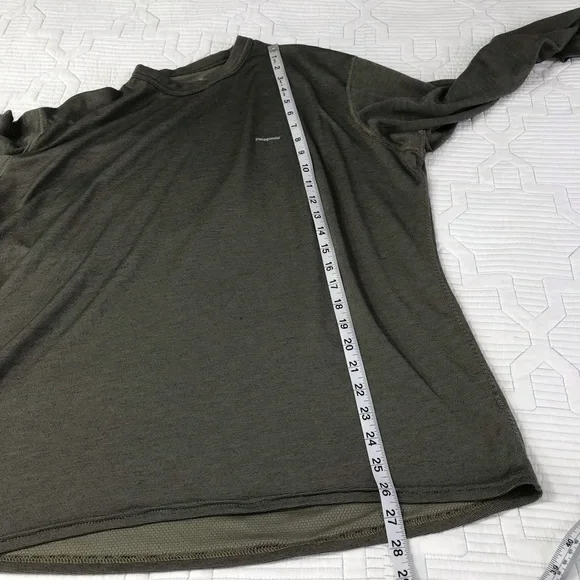 Sold* Patagonia Capilene Shirt Mens Size Large Long Sleeve Olive Green Base Laye - Picture 11 of 11